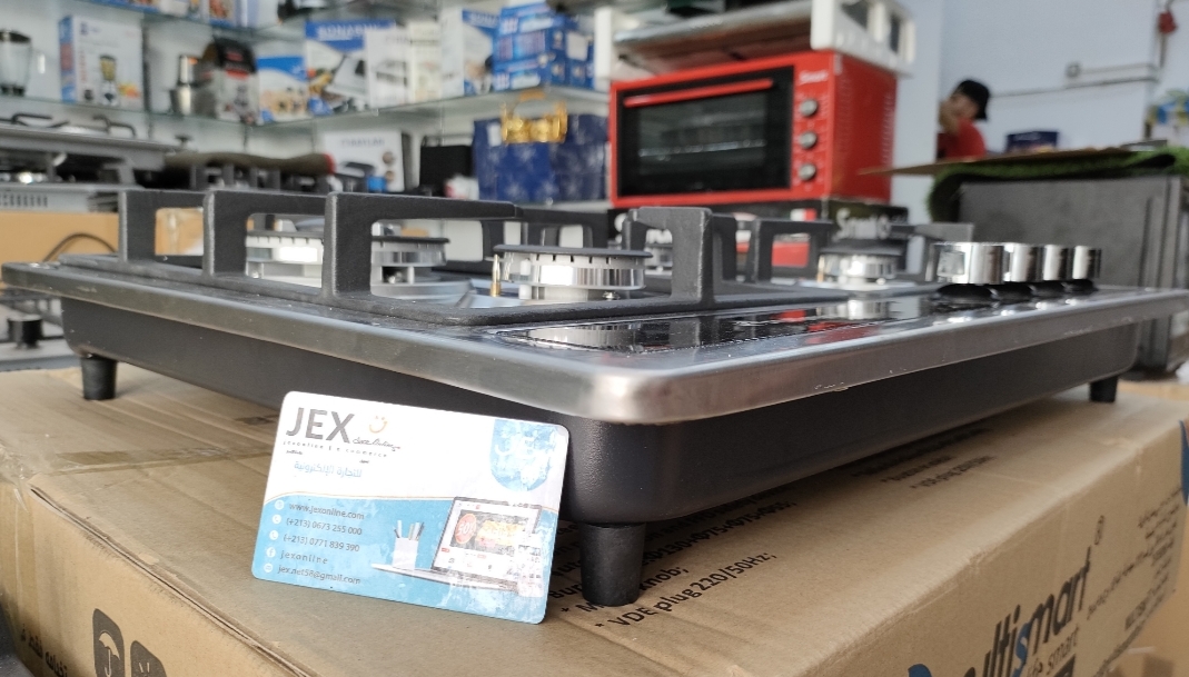 طاولة المطبخ 4 شعلات Plaque chauffante multismart inox fonte thermocouple tabouna