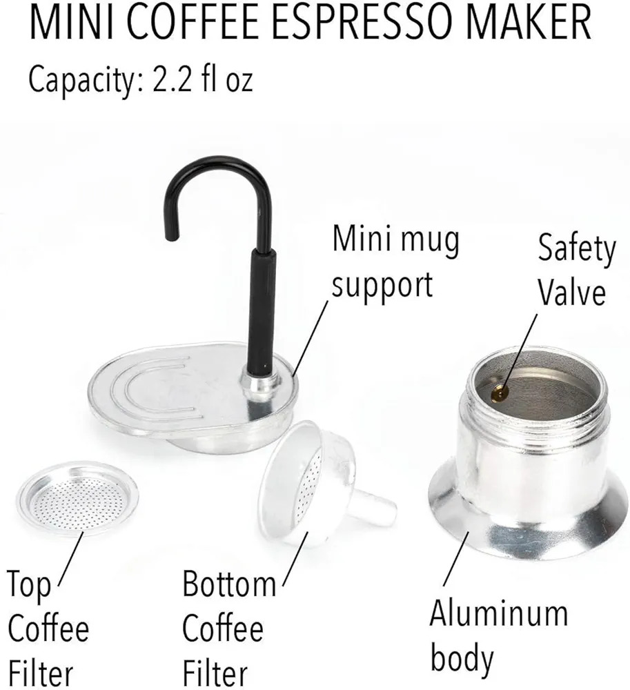 Portable Coffee Maker, Aluminum Cooker 50mL