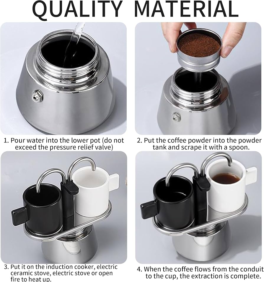 2 Cup Espresso Maker inox