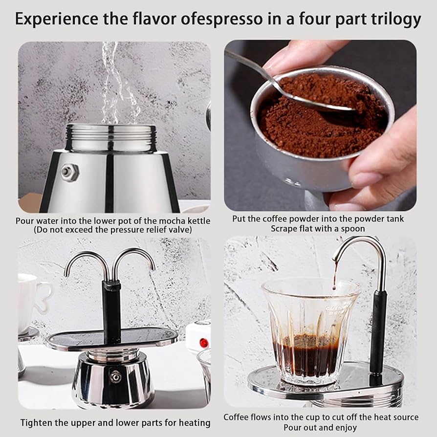 2 Cup Espresso Maker inox